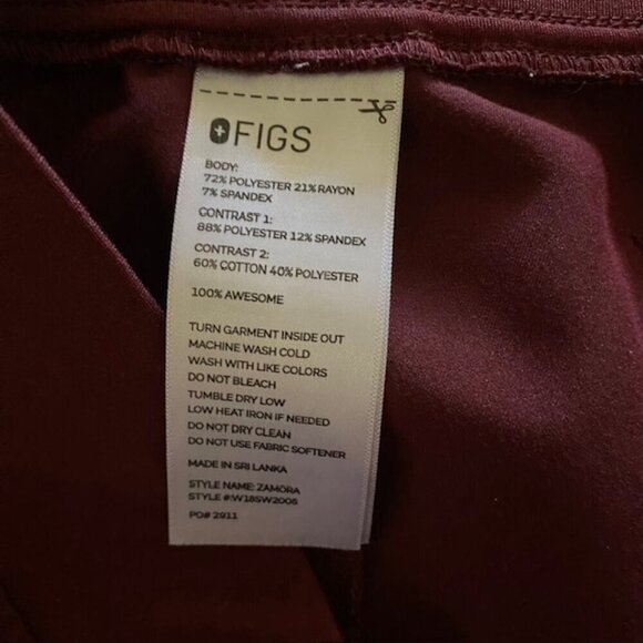 Figs Zamora Jogger Scrub Pants in Burgundy XXL - Picture 3 of 5